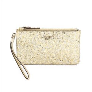 kate spade Glitter bug Slim Bee Wristlet- gold